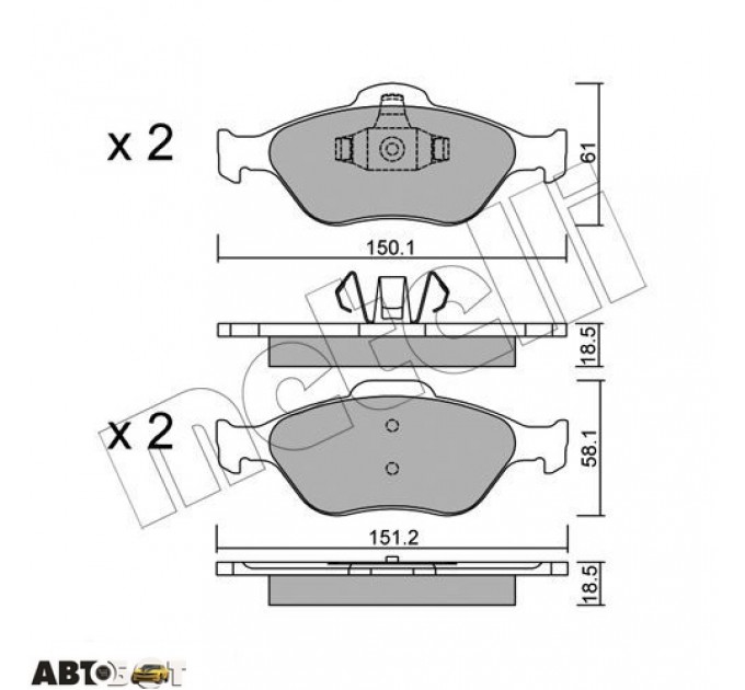 Тормозные колодки METELLI 22-0316-0, цена: 932 грн.