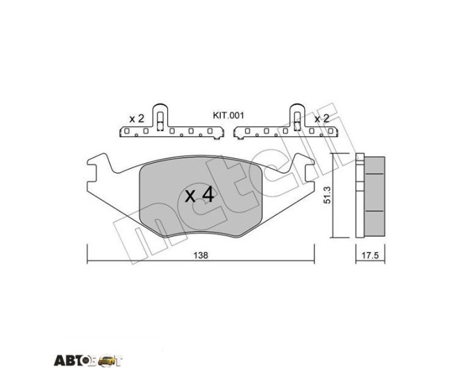 Гальмівні колодки METELLI 22-0047-0K, ціна: 1 305 грн.