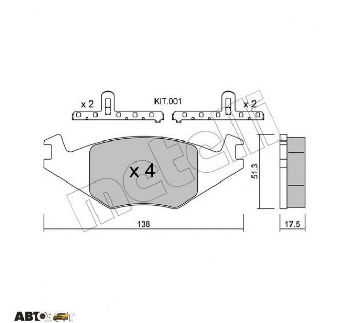 Тормозные колодки METELLI 22-0047-0K, цена: 718 грн.