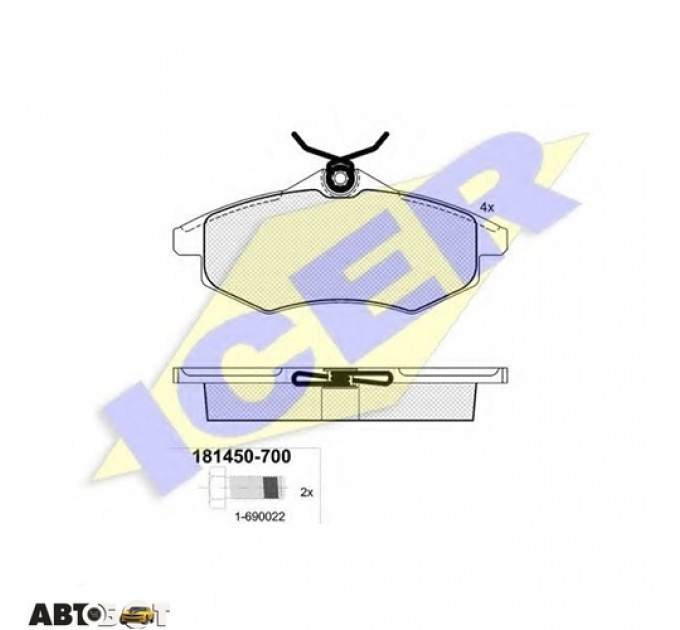 Тормозные колодки ICER 181450700, цена: 1 039 грн.