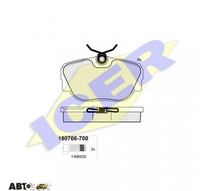Гальмівні колодки ICER 180766700, ціна: 789 грн.