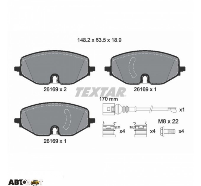 Тормозные колодки Textar 2616901, цена: 2 934 грн.