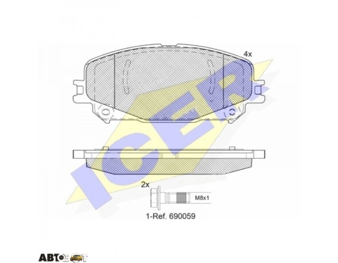 Тормозные колодки ICER 182304, цена: 2 938 грн.