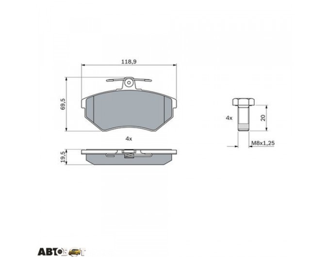 Тормозные колодки Bosch 0 986 494 726, цена: 2 782 грн.