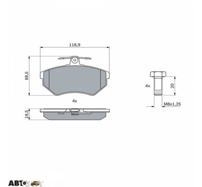 Гальмівні колодки Bosch 0 986 494 726, ціна: 1 515 грн.