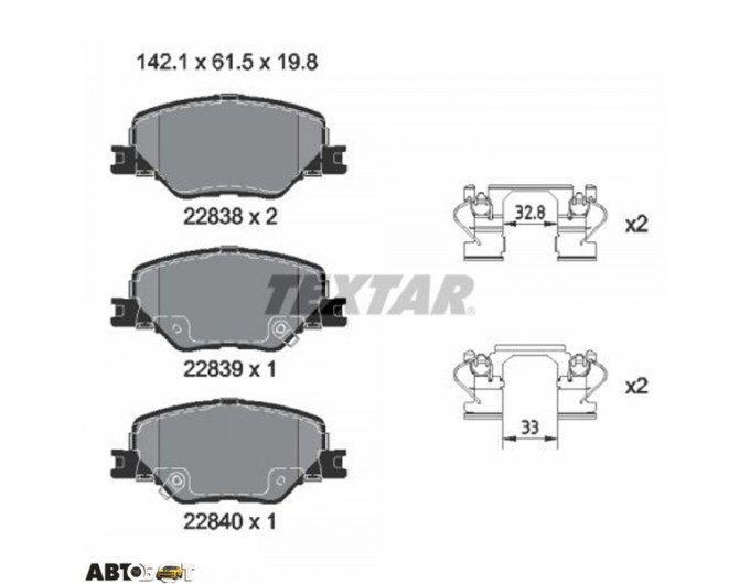 Тормозные колодки Textar 2283801, цена: 6 833 грн.