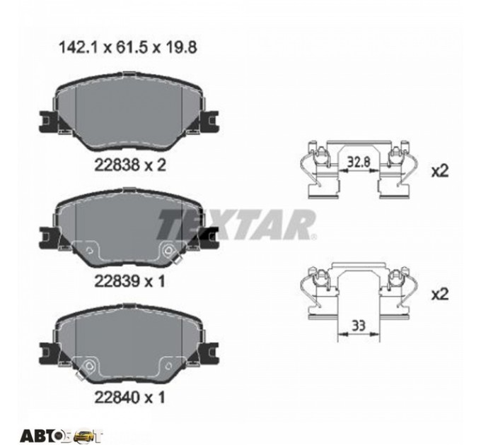 Тормозные колодки Textar 2283801, цена: 3 721 грн.