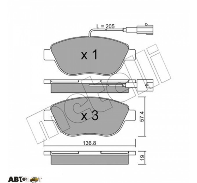 Тормозные колодки METELLI 22-0322-0, цена: 1 079 грн.