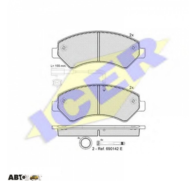 Тормозные колодки ICER 141836203, цена: 2 511 грн.