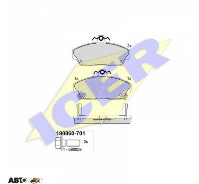 Тормозные колодки ICER 180860701, цена: 1 018 грн.
