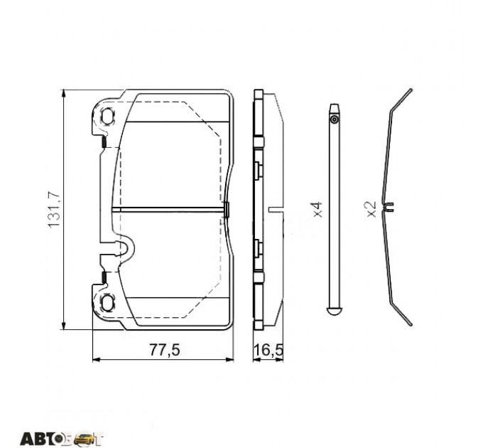 Гальмівні колодки Bosch 0 986 494 694, ціна: 2 233 грн.