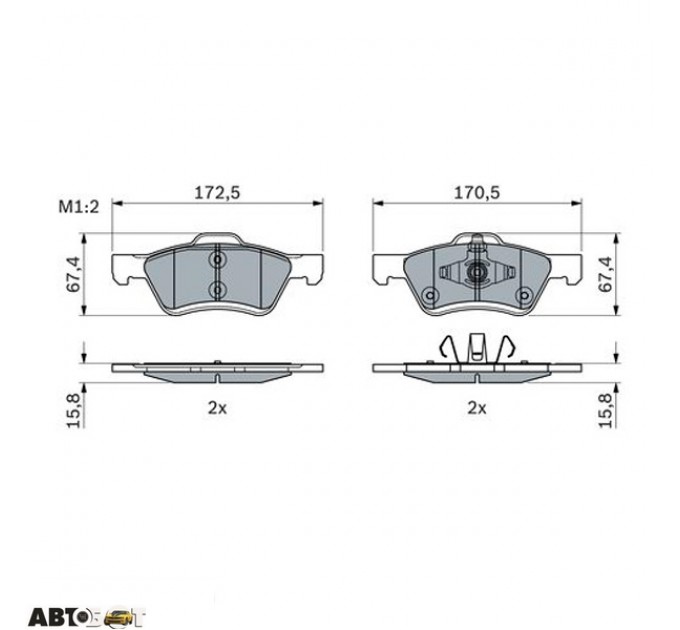 Гальмівні колодки Bosch 0 986 494 960, ціна: 1 773 грн.