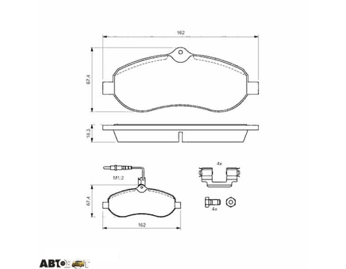 Тормозные колодки Bosch 0 986 494 163, цена: 3 551 грн.