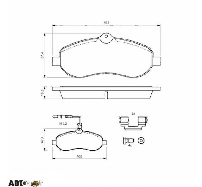 Тормозные колодки Bosch 0 986 494 163, цена: 1 933 грн.