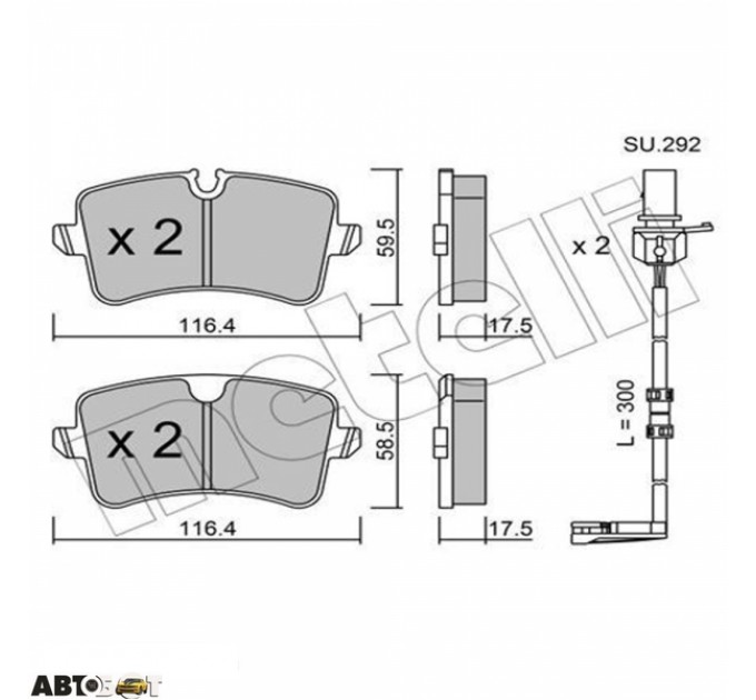 Тормозные колодки METELLI 22-0955-1K, цена: 1 252 грн.