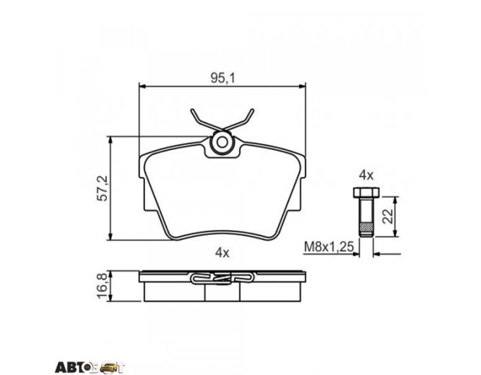 Тормозные колодки Bosch 0 986 495 487, цена: 2 021 грн.