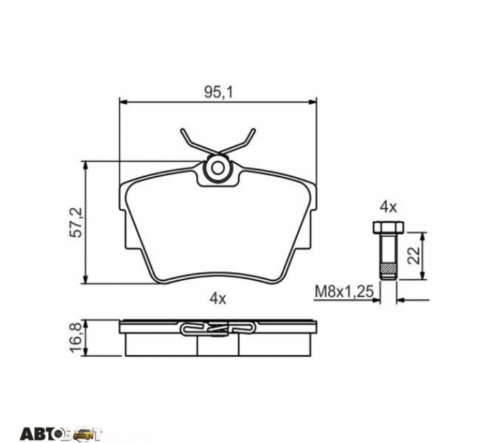 Тормозные колодки Bosch 0 986 495 487, цена: 1 100 грн.