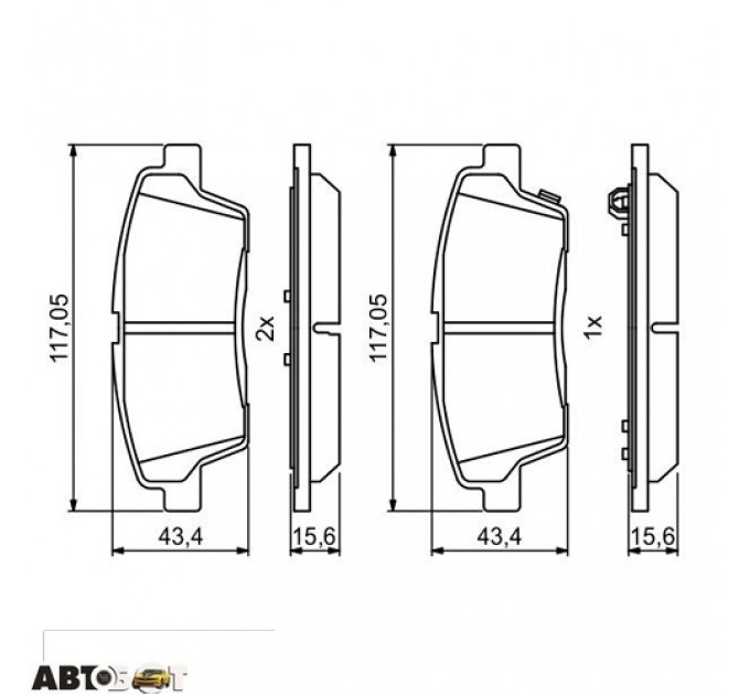 Гальмівні колодки Bosch 0 986 494 766, ціна: 967 грн.