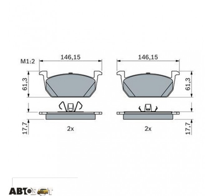 Тормозные колодки Bosch 0 986 424 846, цена: 1 476 грн.