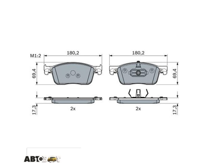 Тормозные колодки Bosch 0 986 424 436, цена: 4 037 грн.