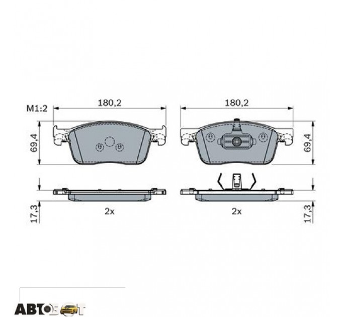 Гальмівні колодки Bosch 0 986 424 436, ціна: 2 198 грн.