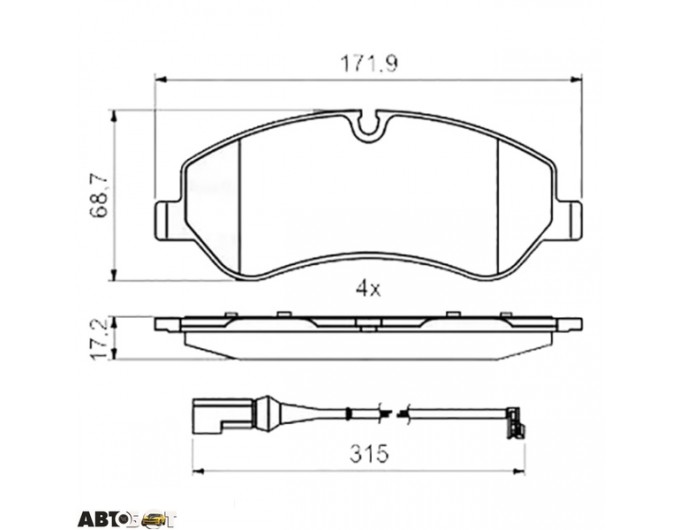 Тормозные колодки Bosch 0 986 494 844, цена: 4 089 грн.