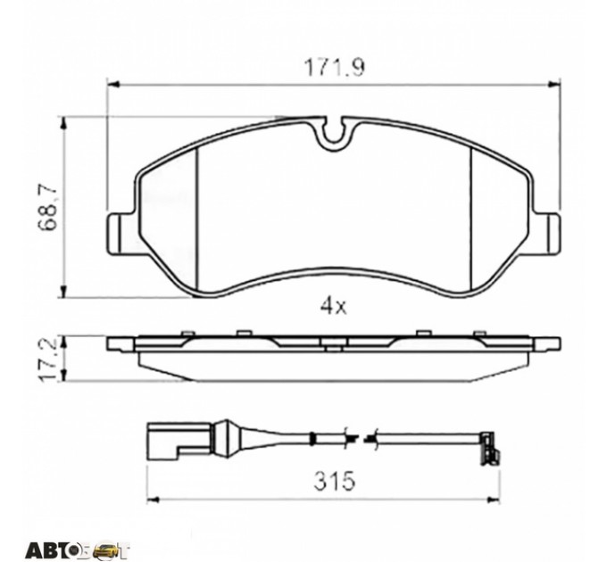 Гальмівні колодки Bosch 0 986 494 844, ціна: 2 227 грн.