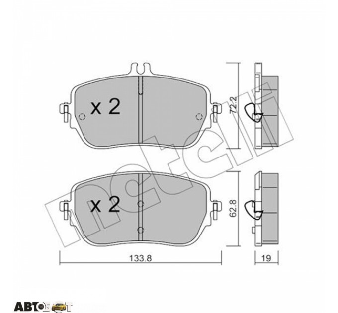 Тормозные колодки METELLI 22-1193-0, цена: 1 437 грн.