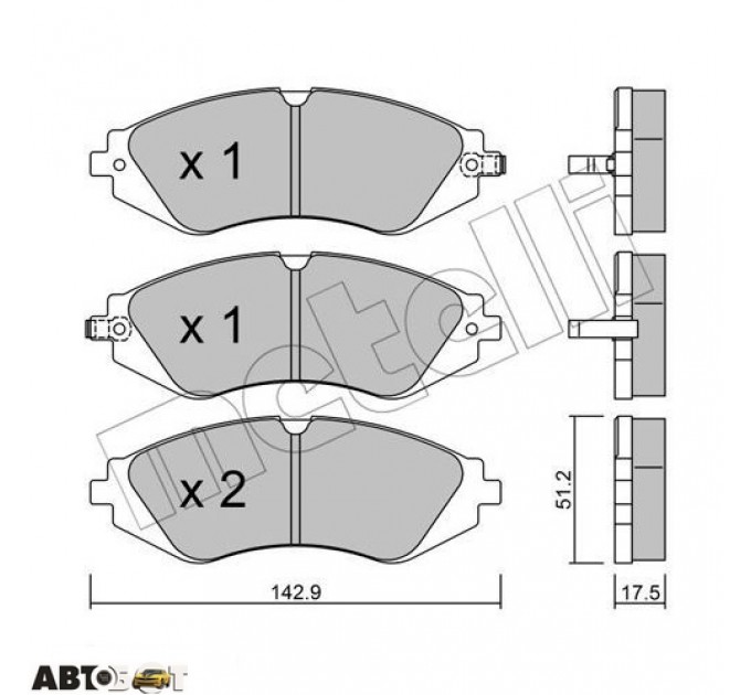 Тормозные колодки METELLI 22-0294-0, цена: 998 грн.