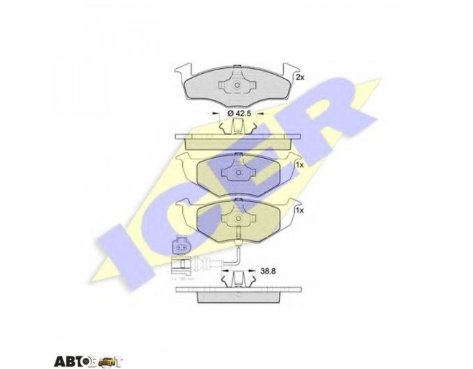 Гальмівні колодки ICER 181590, ціна: 2 298 грн.