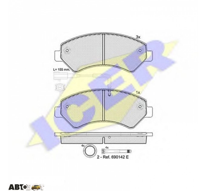 Тормозные колодки ICER 141836, цена: 2 358 грн.