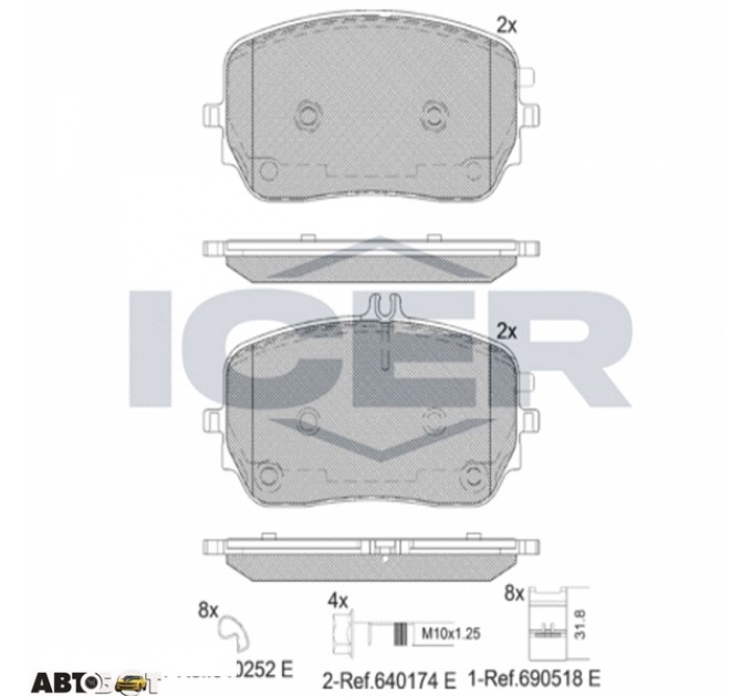 Тормозные колодки ICER 182365, цена: 2 654 грн.