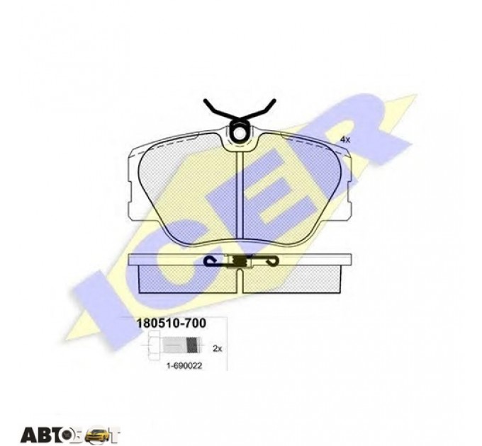 Тормозные колодки ICER 180510700, цена: 845 грн.