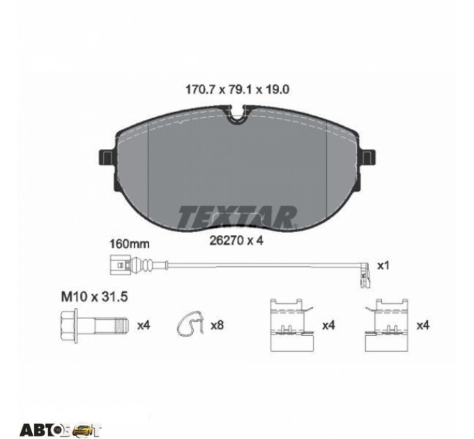 Тормозные колодки Textar 2627001, цена: 4 802 грн.