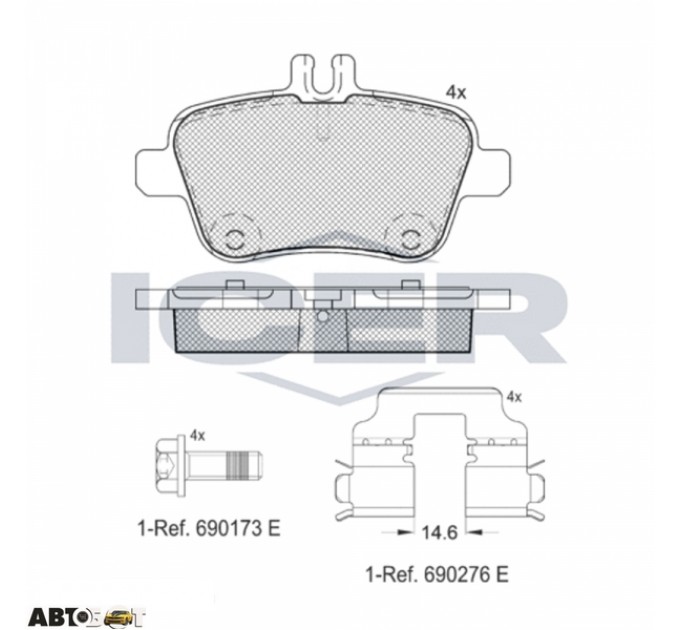 Тормозные колодки ICER 182039, цена: 1 524 грн.