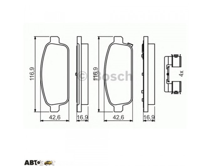 Гальмівні колодки Bosch 0 986 494 666, ціна: 2 541 грн.