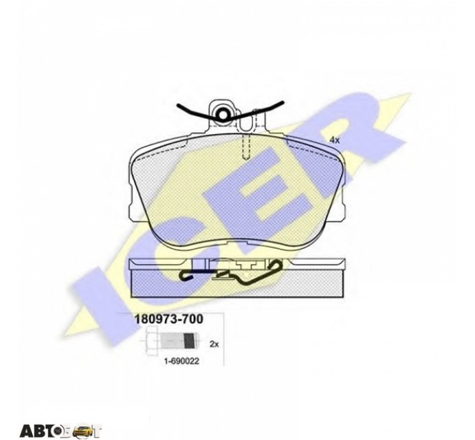 Тормозные колодки ICER 180973700, цена: 1 242 грн.