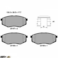 Тормозные колодки Textar 2518701