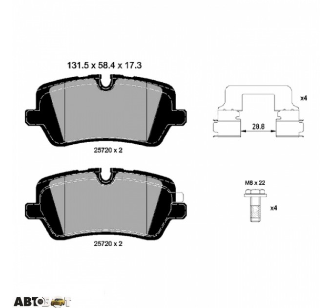 Тормозные колодки Textar 2572001, цена: 3 596 грн.