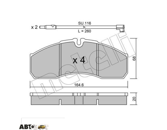 Тормозные колодки METELLI 22-0578-3K, цена: 3 268 грн.