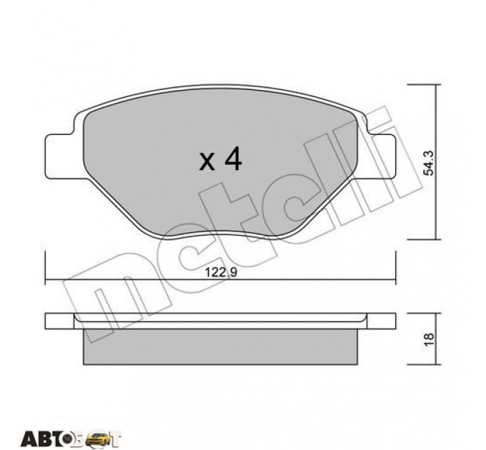 Тормозные колодки METELLI 22-0543-0, цена: 981 грн.