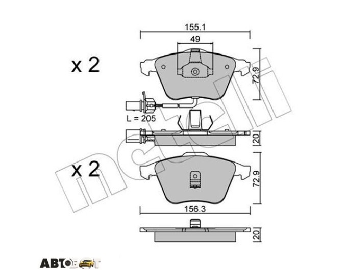 Тормозные колодки METELLI 22-0549-0, цена: 2 992 грн.