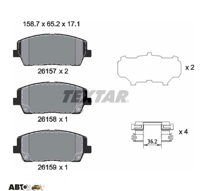 Тормозные колодки Textar 2615701, цена: 3 077 грн.