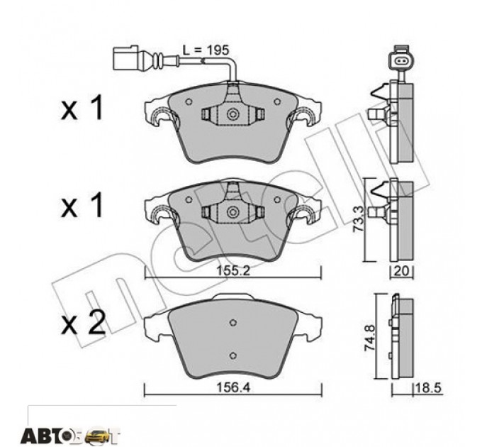 Тормозные колодки METELLI 22-0552-0, цена: 1 382 грн.