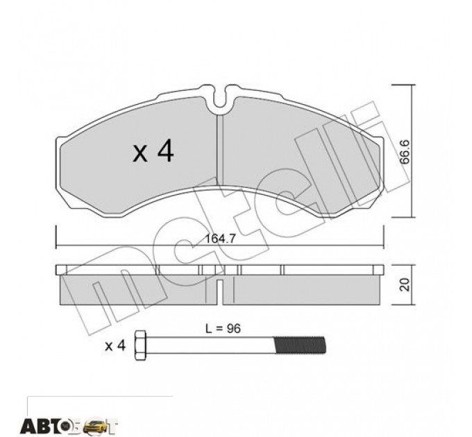 Тормозные колодки METELLI 22-0212-0, цена: 1 169 грн.