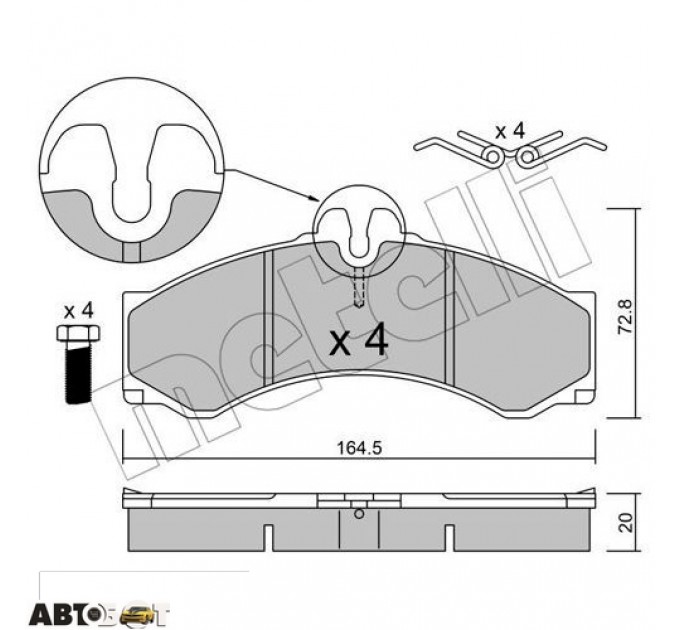 Тормозные колодки METELLI 22-0262-0, цена: 1 321 грн.