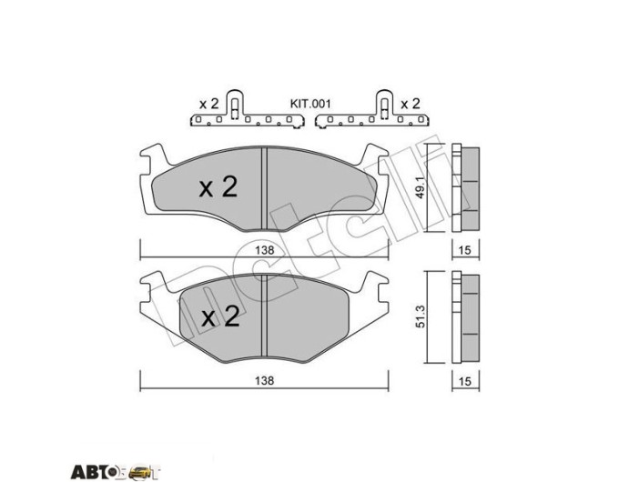 Тормозные колодки METELLI 22-0045-0K, цена: 1 404 грн.