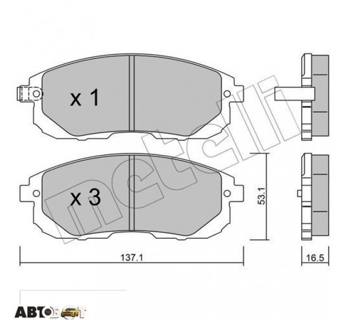 Тормозные колодки METELLI 22-0876-0, цена: 973 грн.