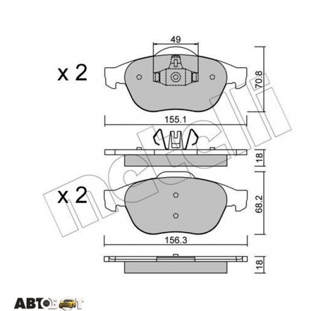 Тормозные колодки METELLI 22-0336-2, цена: 1 278 грн.