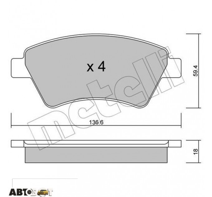 Тормозные колодки METELLI 22-0544-0, цена: 1 016 грн.